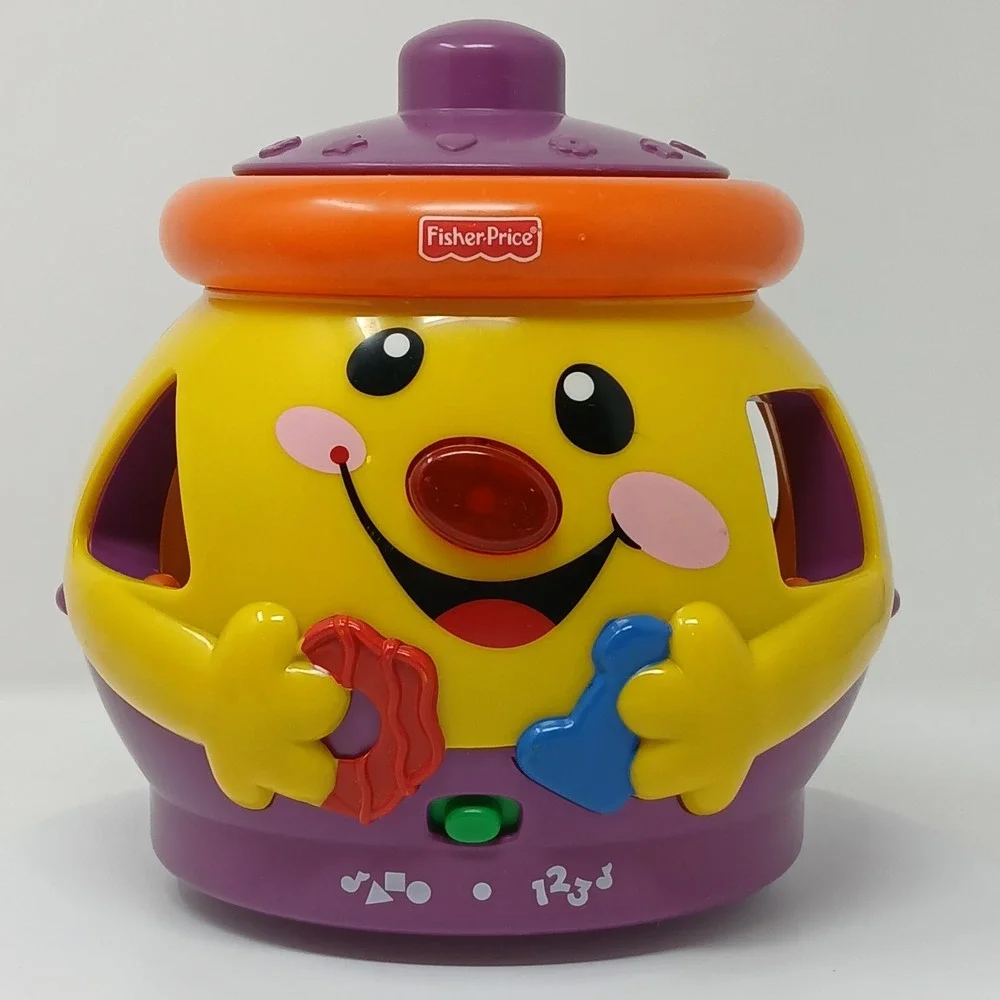 Works-Fisher Price Laugh & Learn Cookie Jar Shape Surprise 2005 Vintage Complete